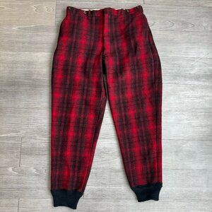 Vtg 50s Woolrich Buffalo Plaid Wool Trousers Hunting Pants Outdoors Size 33X32